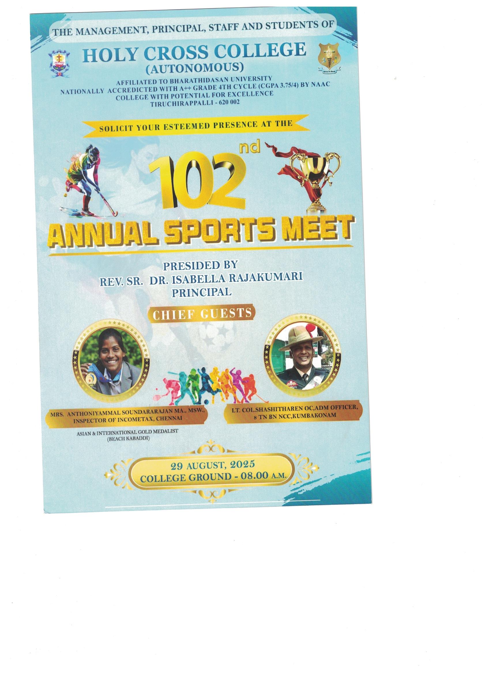 102 Nd Sports Day Invite